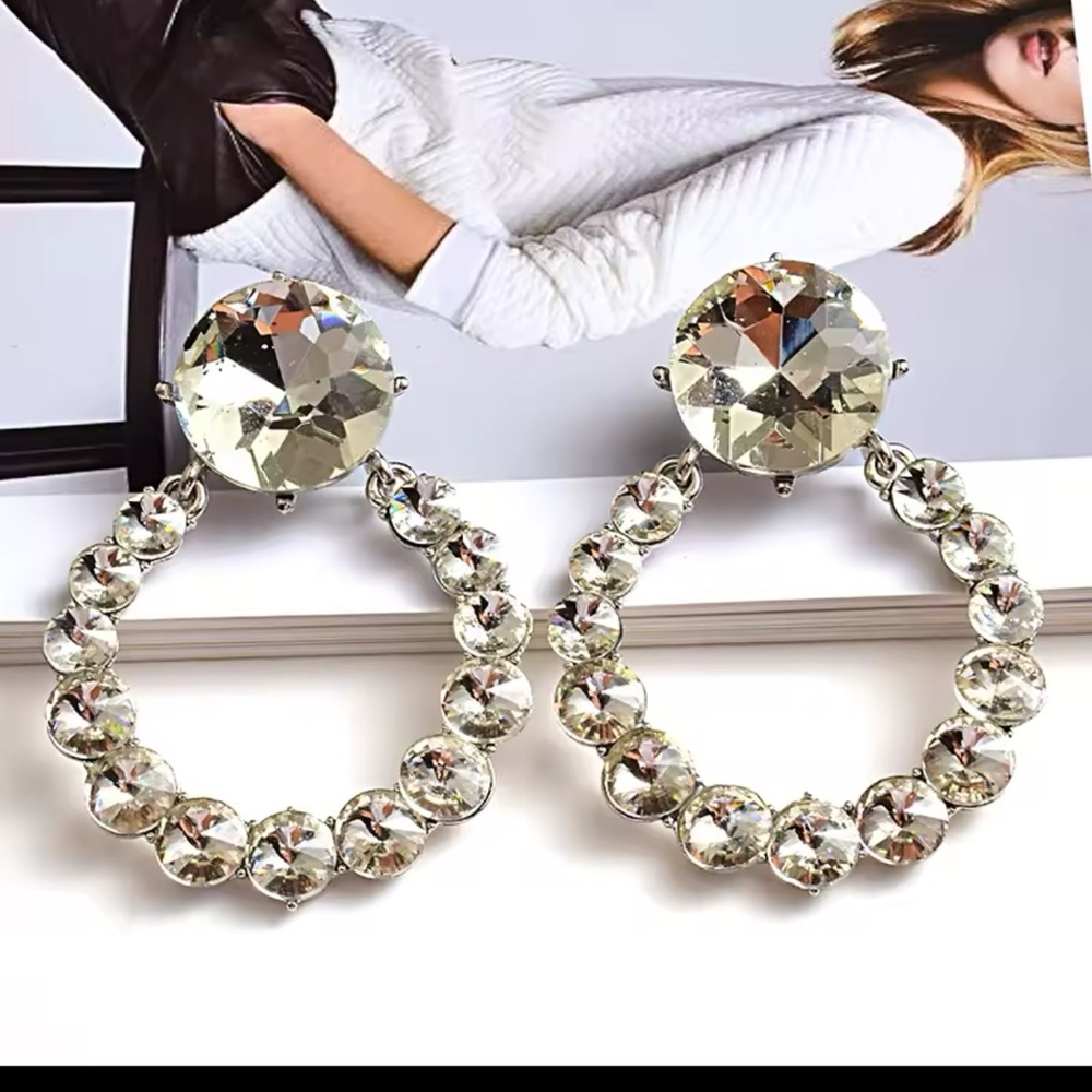 Fashion Mova Large Round Statement Earrings - image 1